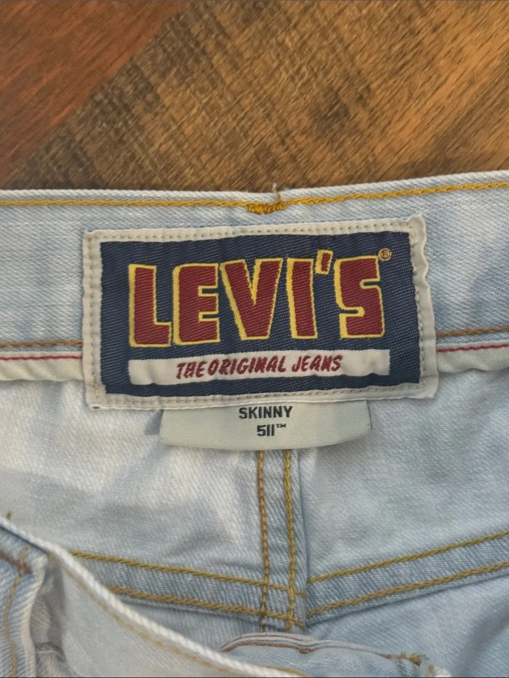 Levi’s 511 Skinny Jeans Light Wash Acid Bleach Denim W33 L32